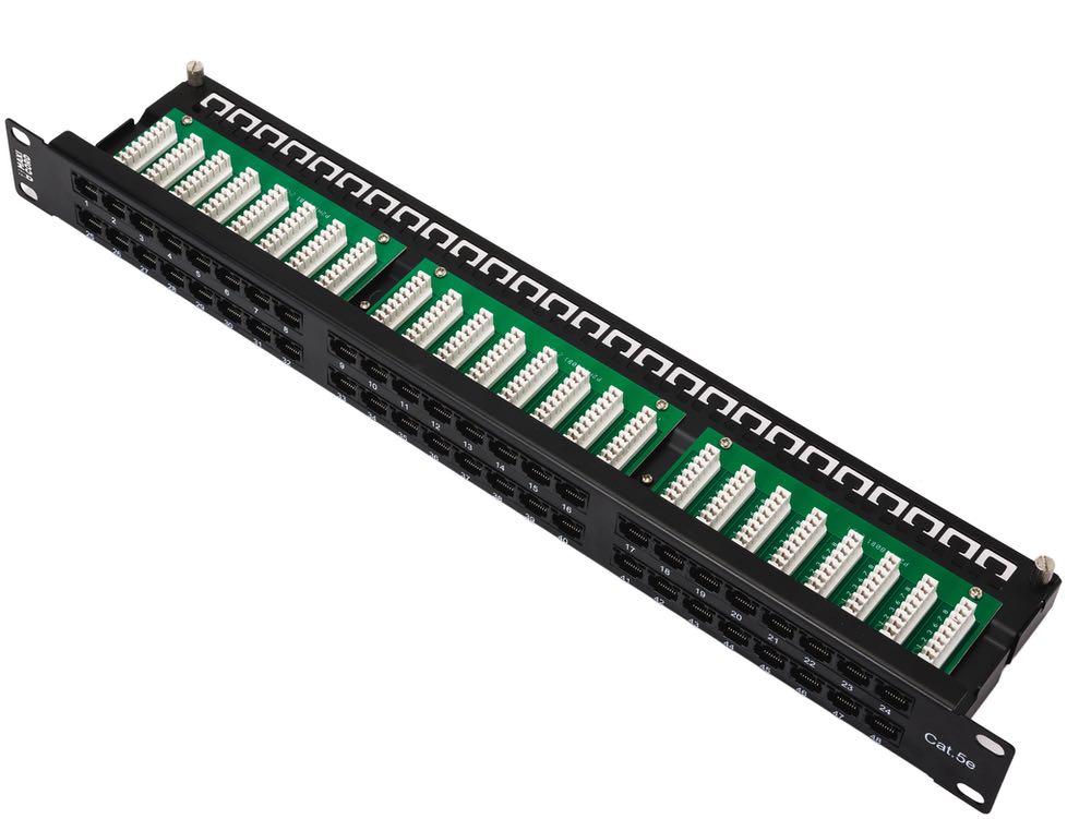 Патч-панель Maxicord 19" 2U кат.5е 48 портов RJ-45 DUAL IDC
