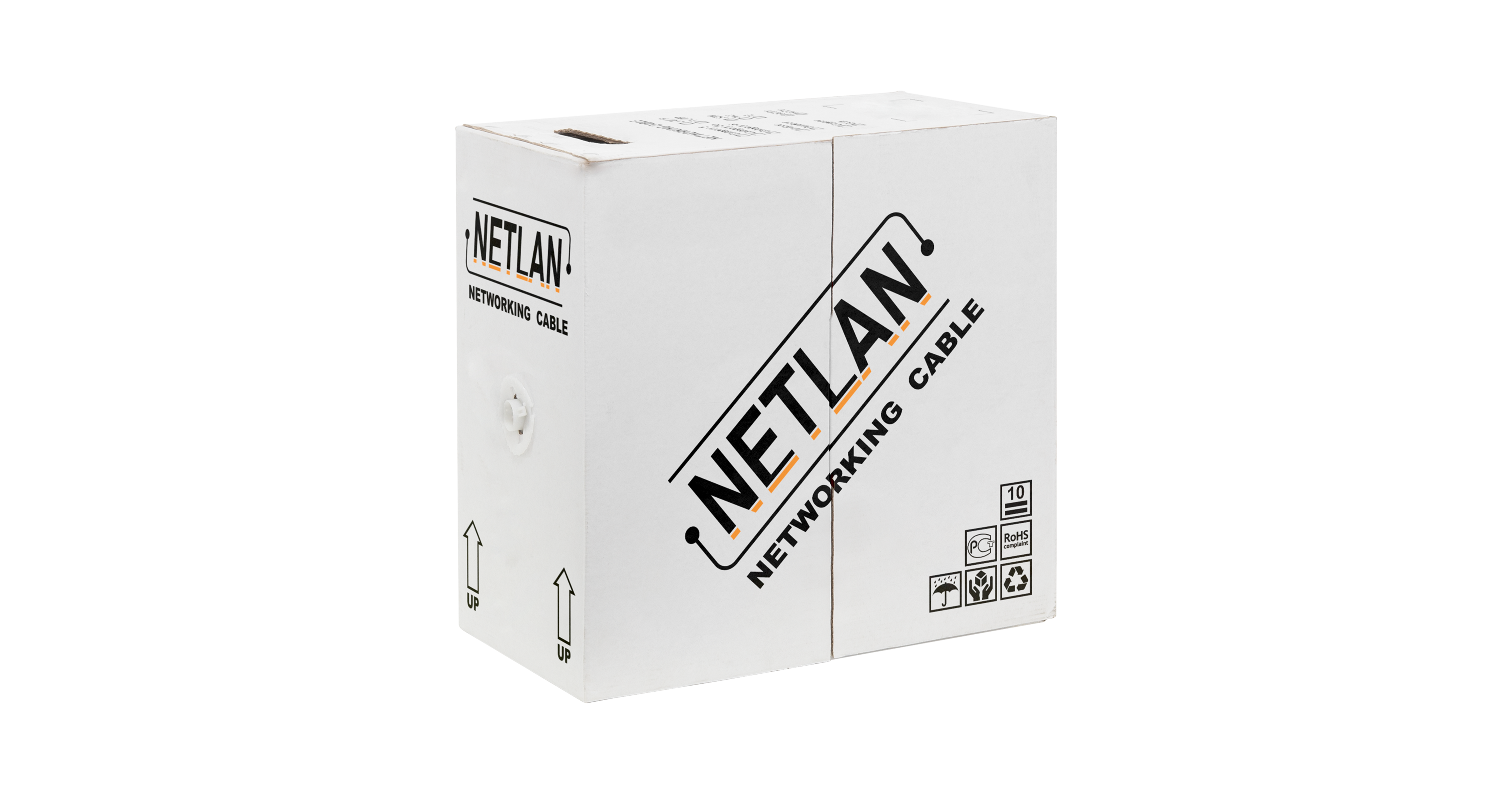 Кабель витая пара Netlan NETLAN F/UTP 4 пары, Кат.6 (Класс E), одножильный, BC (чистая медь), полиэтилен, внешний, до -40C, черный, 305м